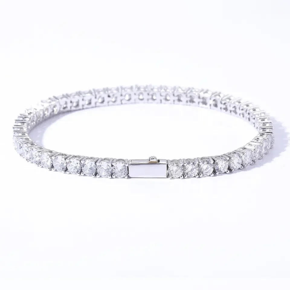 3MM TENNIS BRACELET | Silver Gold front shot